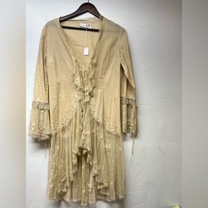 Newport News 5 Cream Cotton Lace Dress